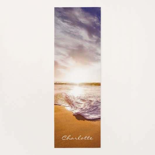 サマーパーソナライズされたサンセットビーチ ヨガマット (裏面)