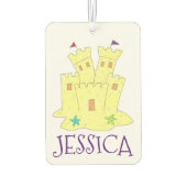 サマーパーソナライズされたサンドキャッスルサンドキャッスルビーチ カーエアーフレッシュナー (裏面)