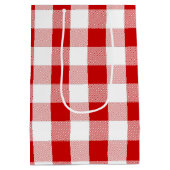 サマーパーソナライズされたストロベリー誕生日 ミディアムペーパーバッグ (裏面)