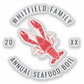 サマーパーソナライズされたファミリーロブスター沸騰 シール (正面)