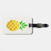 サマーパーソナライズされたフォイル金ゴールド幾何学パイナップル  ラゲッジタグ (裏面横)