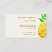 サマーパーソナライズされたフォイル金ゴールド幾何学パイナップル  名刺 (裏面)