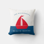 サマーパーソナライズされた航海のビーチ クッション (正面)