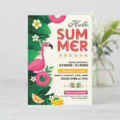サマーパーティの招待状フライヤーテンプレート 招待状 (スタンド正面)