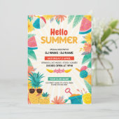 サマーパーティの招待状フライヤーテンプレート 招待状 (スタンド正面)