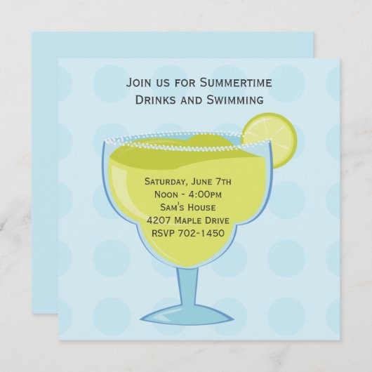 サマーパーティの招待状 招待状 (正面/裏面)