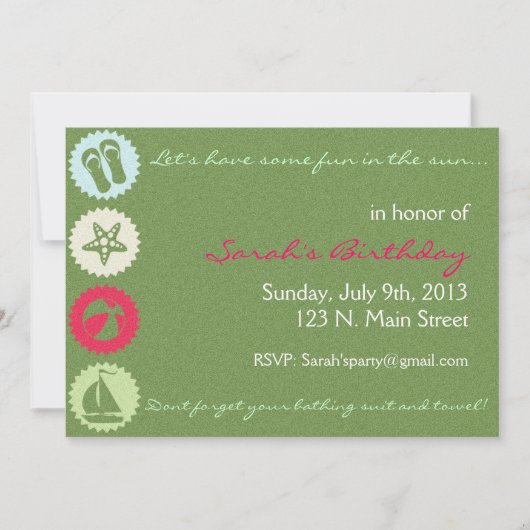 サマーパーティの招待状 招待状 (正面)
