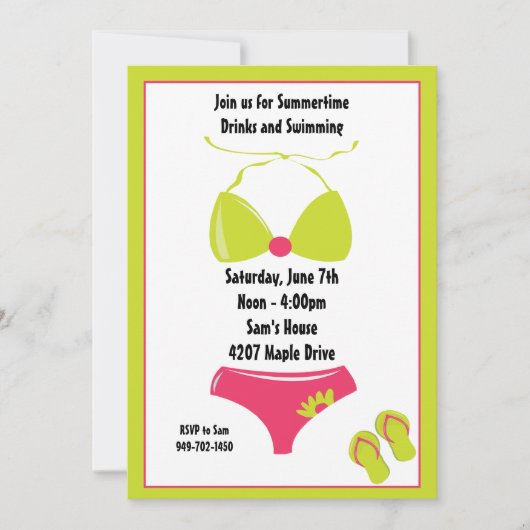 サマーパーティの招待状 招待状 (正面)