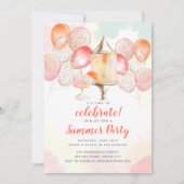 サマーパーティーお祝いドリンクバルーン 招待状 (正面)