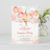サマーパーティーお祝いドリンクバルーン 招待状 (スタンド正面)