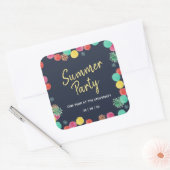 サマーパーティーラモンズ招待状 スクエアシール (封筒)