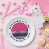 サマーパーティーレトロサンセットマウンテンカスタムズ ペーパープレート (パーティー)