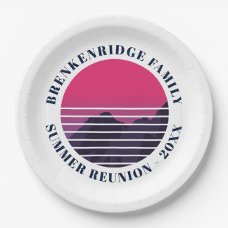サマーパーティーレトロサンセットマウンテンカスタムズ ペーパープレート