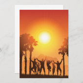 サマーパーティー踊り招待状 招待状 (正面/裏面)