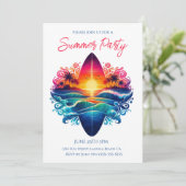 サマーパーティー – サンセットサーフボードカール 招待状 (スタンド正面)