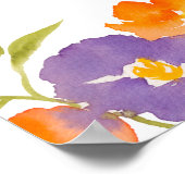 サマーパープルオレンジフローラボホブライダルウェルカム ポスター (角)