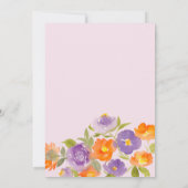 サマーパープルオレンジフローラボホブライダルシャワー 招待状 (裏面)