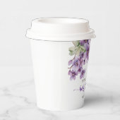 サマーパープルバイオレットフラワーベビーシャワー紙 紙コップ (右)