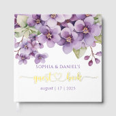 サマーパープルバイオレット花赤ちゃんシャワー ゲストブック (正面)