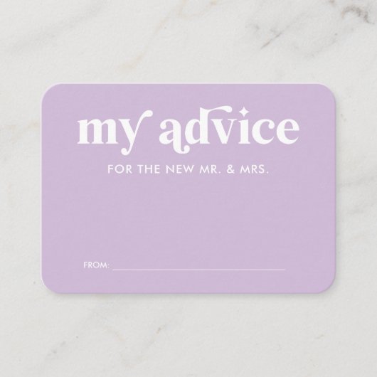 サマーパープル結婚ズアドバイスカード エンクロージャーカード (正面)