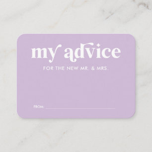 サマーパープル結婚ズアドバイスカード エンクロージャーカード