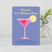 サマーパープル21歳の誕生日パーティの招待状 招待状 (スタンド正面)