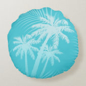 サマーパームツリーズアクア ラウンドクッション (裏面)