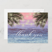 サマーパームツリービーチ結婚式サンキュー ポストカード (正面/裏面)