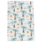 サマーパームパステルブルー ミディアムペーパーバッグ (正面)