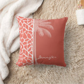 サマーパームビタースイートカラーキリンアニマルプリント クッション (ブランケット)