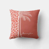 サマーパームビタースイートカラーキリンアニマルプリント クッション (裏面)