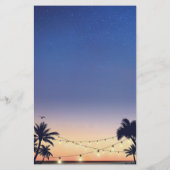 サマーパームビーチストリングライト結婚のメニュー (裏面)