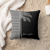 サマーパームブラック千鳥格子の クッション (ブランケット)