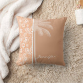 サマーパーム；アプリコットカラーペイズリー;フローラ クッション (ブランケット)