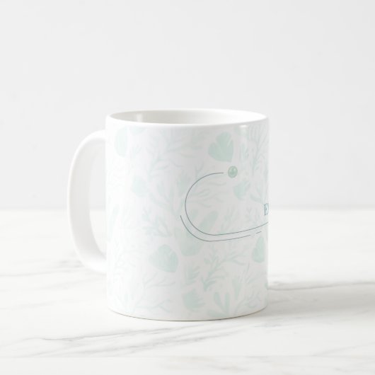 サマーパールの水彩オーシャンデザイン コーヒーマグカップ (正面左)