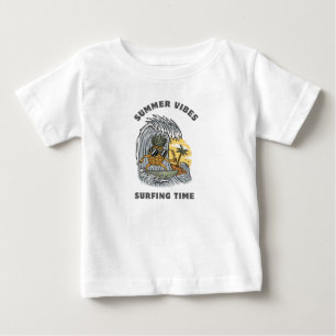 サマービベスサーフィン時間 ベビーTシャツ