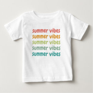 サマービベスビーチバケーションレトロサマー ベビーTシャツ