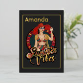 サマービベスビーチ誕生会 箔招待状 (立ち正面)