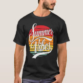 サマービベスレトロカラーズサンセットメンズ Tシャツ (正面)
