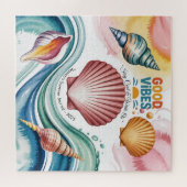 サマービベスレトロビーチイラストレーション ジグソーパズル (横)