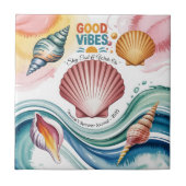 サマービベスレトロビーチイラストレーション タイル (正面)