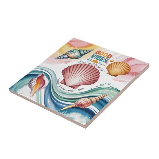 サマービベスレトロビーチイラストレーション タイル (側面)