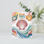 サマービベスレトロビーチイラストレーション ポストカード (スタンド正面)