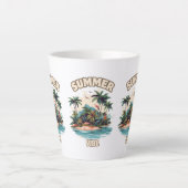 サマービベトロピカルアイランドイラストレーション カフェラテマグ (正面)