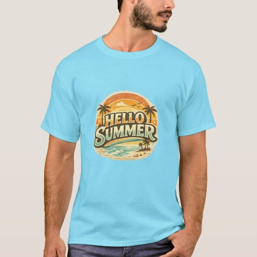 サマービンテージビーチの夕焼け Tシャツ (正面)