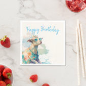 サマービーズウォーターカラーヤギ – ハッピーバースデー スタンダードカクテルナプキン (インサイチュ)