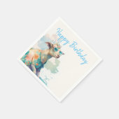 サマービーズウォーターカラーヤギ – ハッピーバースデー スタンダードカクテルナプキン (角)