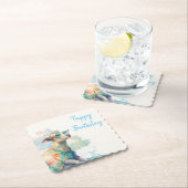 サマービーズウォーターカラーヤギ – ハッピーバースデー ペーパーコースター (インサイチュ)