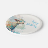 サマービーズウォーターカラーヤギ – ハッピーバースデー ペーパープレート (アングル)