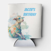 サマービーズウォーターカラーヤギ – ハッピーバースデー 缶クーラー (正面)